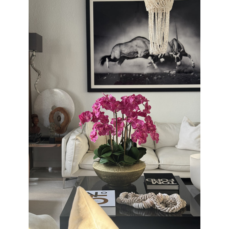 Blaze Bowl With Phalaenopsis Orchids, Pink