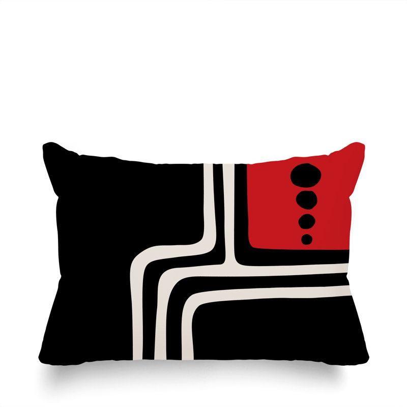 Coussin lombaire réversible intérieur / extérieur Sofi Minimalist, H 14 po x l 20 po, Rouge
