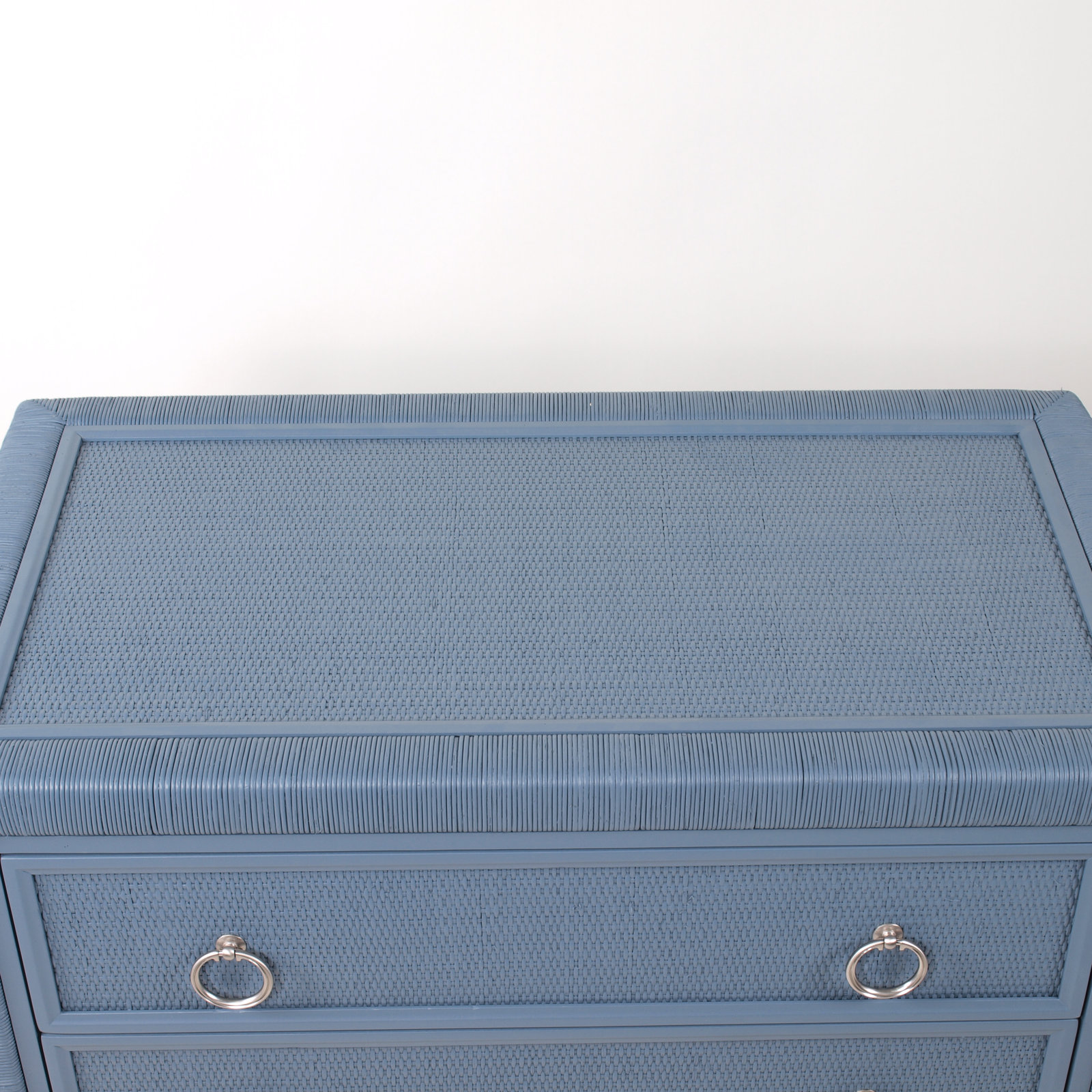 Warwick 36" Wicker Dresser, Satin Nickel, Ocean