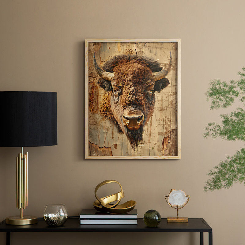 ANIMALS Series CDLxxxviii, reproduction encadrée - bois massif, Naturel, 11" H x 9" W