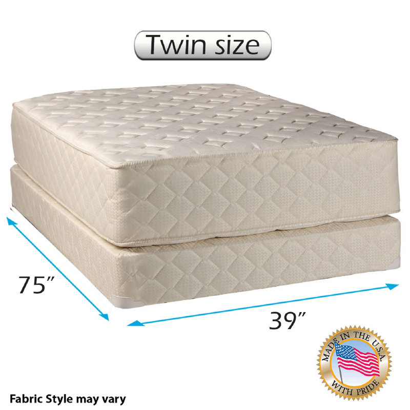 Alwyn Home Belteau Two-Sided Firm Innerspring Mattress and Box Spring, Twin, 13"