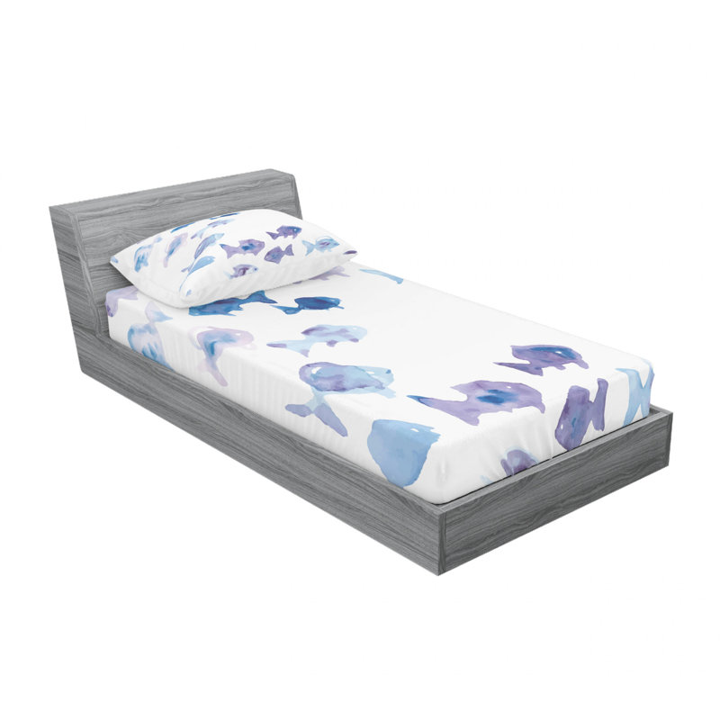 Microfiber Sheet Set, Twin XL Sheet Set with Fitted Sheet, Sealife Sea Shells