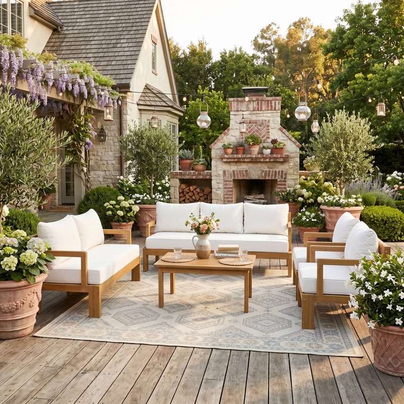 Modular Conversation Set with High-Density Foam Cushions