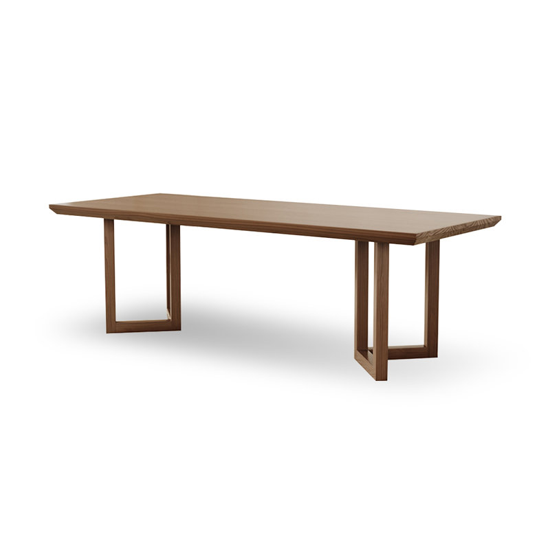 Brown Rectangular Solid Wood Dining Table, 29.53"H x 86.61"L x 35.43"W