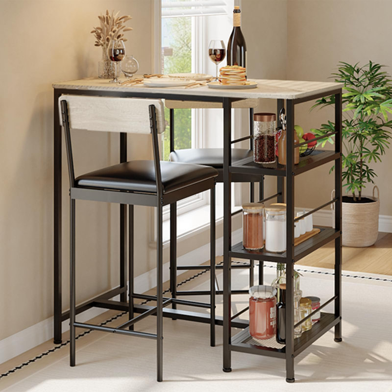 Dining Set, Gray / Black, Gray, Gray