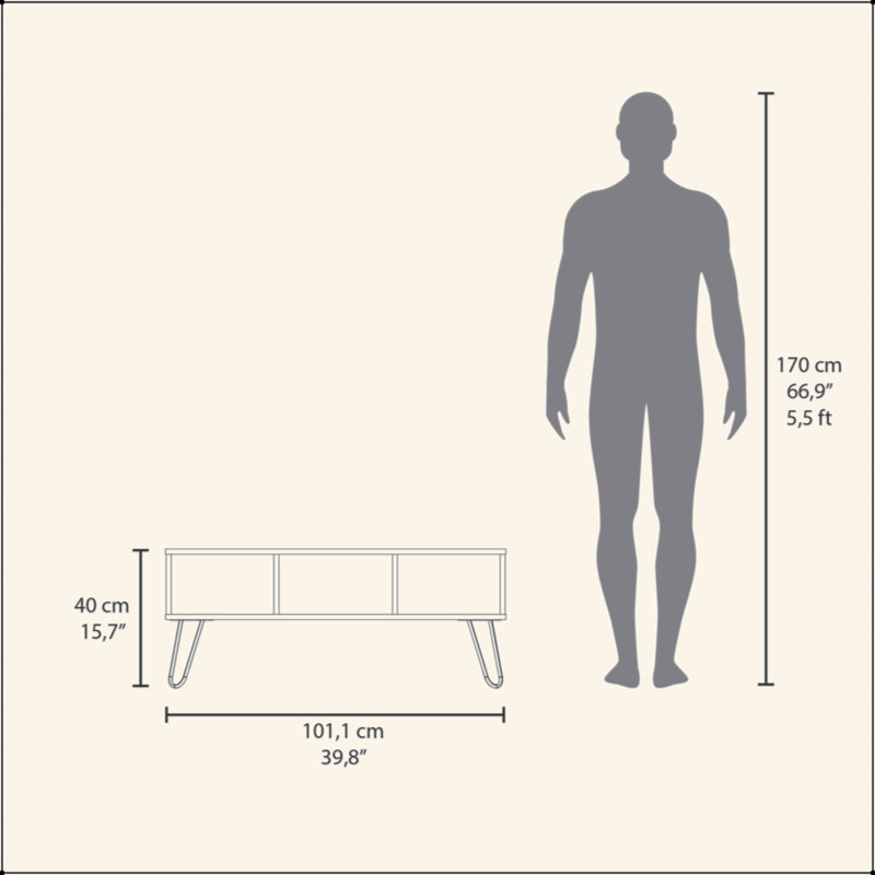 Smoke Coffe Table With 2 Shelf