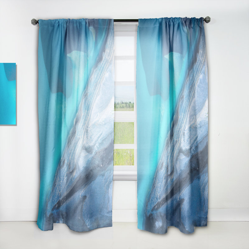 Vue aérienne des rivières Glacier Islande II - Rideau moderne - Velours obscurcissant - 1 panneau