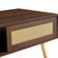 Walnut Color Pe Coffee Table With Sliding Door For Storage, Solid Wood Legs, Modern Aesthetic, 41.41"L X 21.38"W 16.02H, 220Lbs Load - Bearing, Simple Assembly Table, Color, Structure, Capacity,-274902136