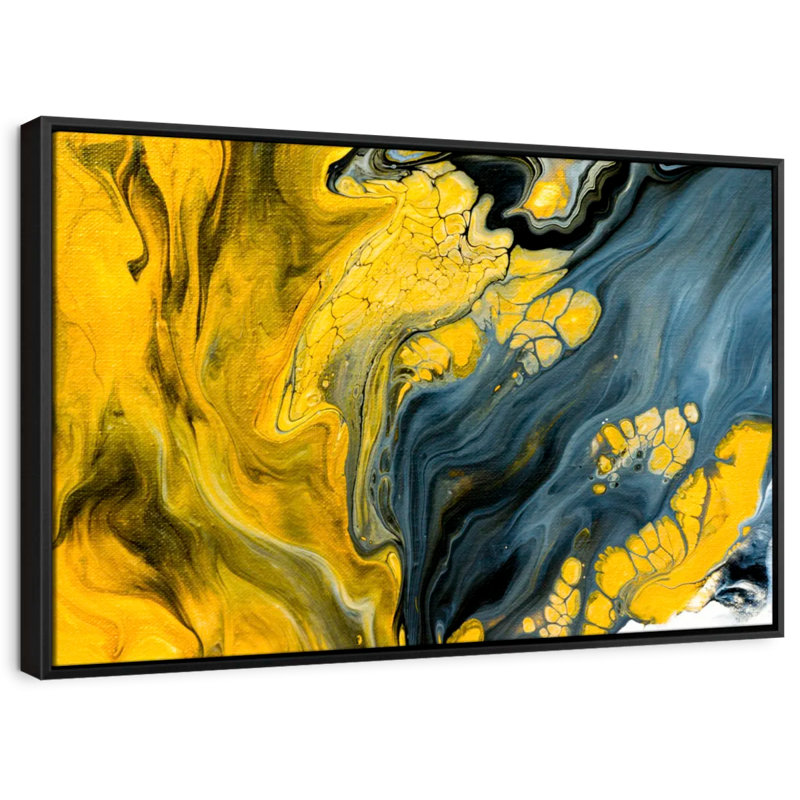 Impression sur toile marbrée abstraite, H 13 po x l 19 po