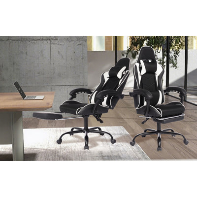 Fauteuil de jeu ergonomique en E-Sports avec massage et cuir PU, confortable et sécuritaire pour une utilisation prolongée