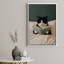 Chat lisant un livre, art mural sur toile - Décor animal fantaisiste pour chambre d'enfant ou bibliothèque-115244445-115244446-115244444