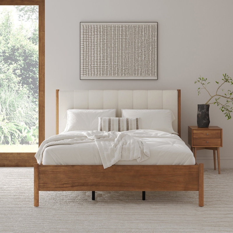 Base de lit plateforme grand lit en bois avec tête de lit Boucle, Grand lit