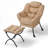 Upholstered Lazy Chair with Ottoman, Modern Accent Lounge Chair Reading Armchair with Footrest and Side Pocket-1083200959