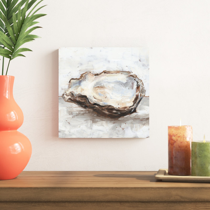 «Oyster Study II» par Ethan Harper, reproduction d'art mixte résistant aux rayons UV, H 12 po x l 12 po, Toile tendue