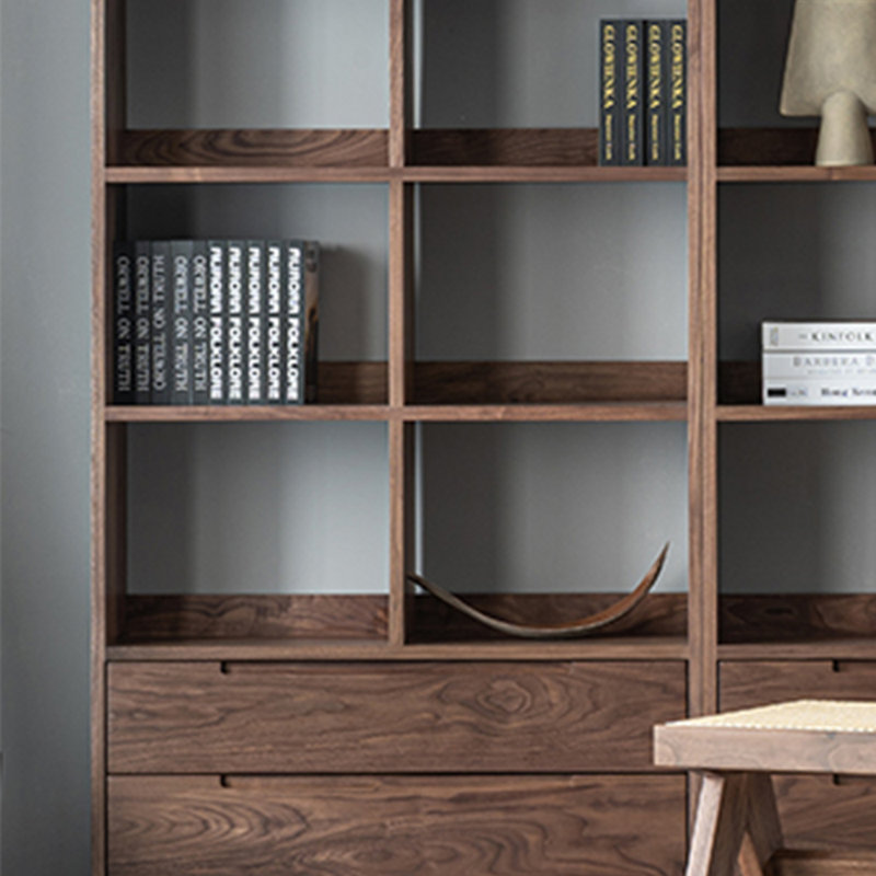 Bibliothèque en bois de noyer noir