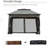 Outdoor Pop-Up Patio Gazebo Canopy For Backyard, 11' X 11', Dark Gray. Removable Zippered Net. Instant Tent, 114 Sq. Ft. Shade Pop Up Canopy, Shelter With Detachable Zipper Event Tent Garden. Sq Ft