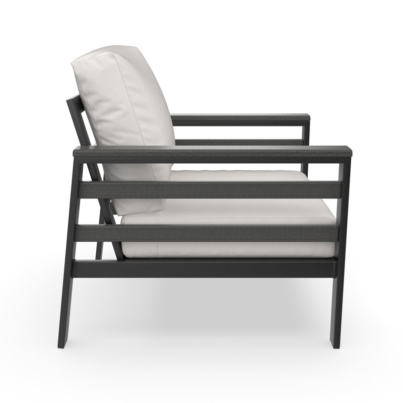 Townsend Patio Chair with Sunbrella® Cushions, Sunbrella Canvas Natural, Dark Gray