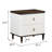Nightstand w/USB, White & Walnut Finish