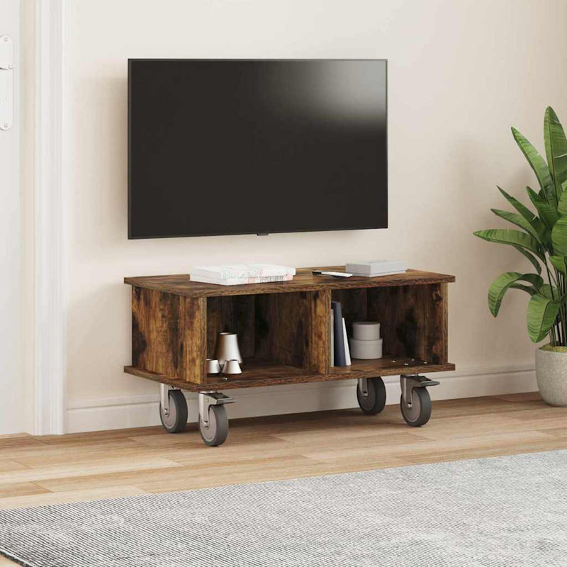 TV Stand for TVs up to 78", Smoked Oak
