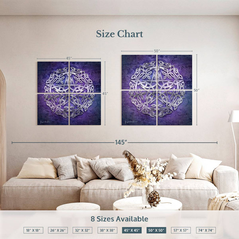 Kelan Silver Pentacle, 50" H x 50" W