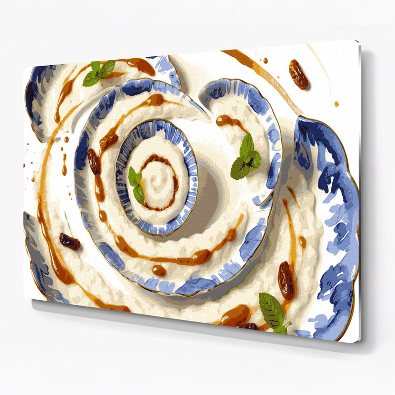 Dessert riz au lait, art mural beige, H 20 po x l 24 po