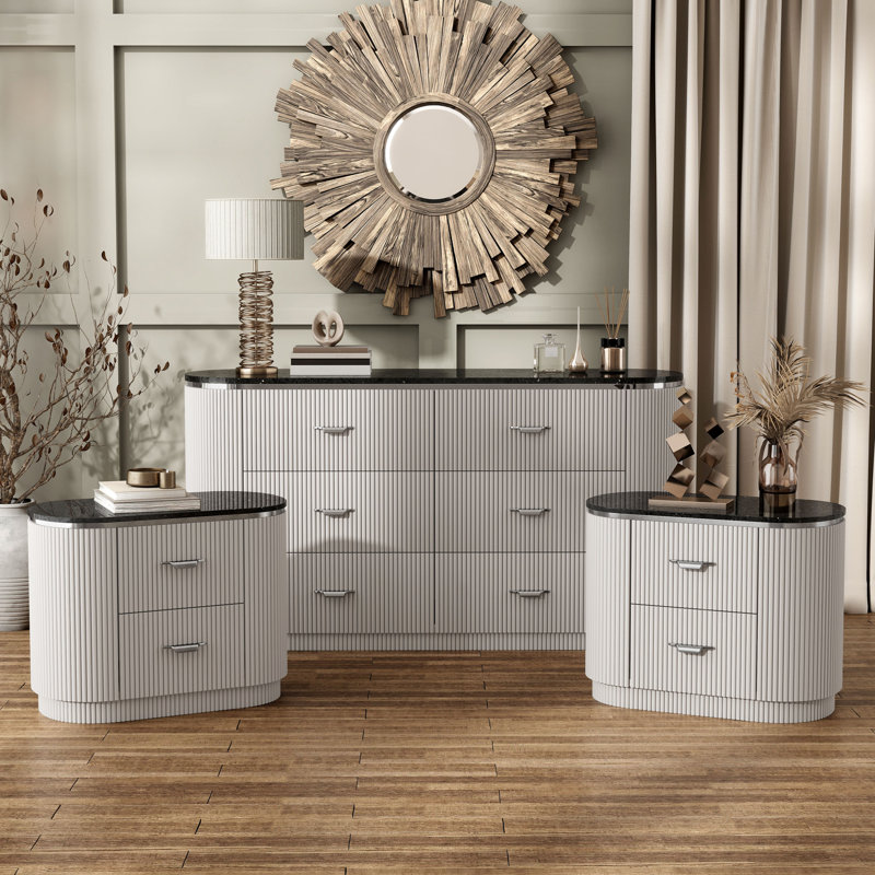 Oktay 3-Piece Nightstands And Dresser Set