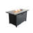 25'' H X 42'' W Black Steel Outdoor Fireplace Pit Table, 50000Btu, Heat , Push Button Ignition, Hidden Gasoline Storage Fire Table In Steel, Top, Tank, Suitable For Deck