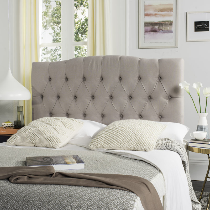 Nicastro Upholstered Panel Headboard, Twin, Linen Taupe