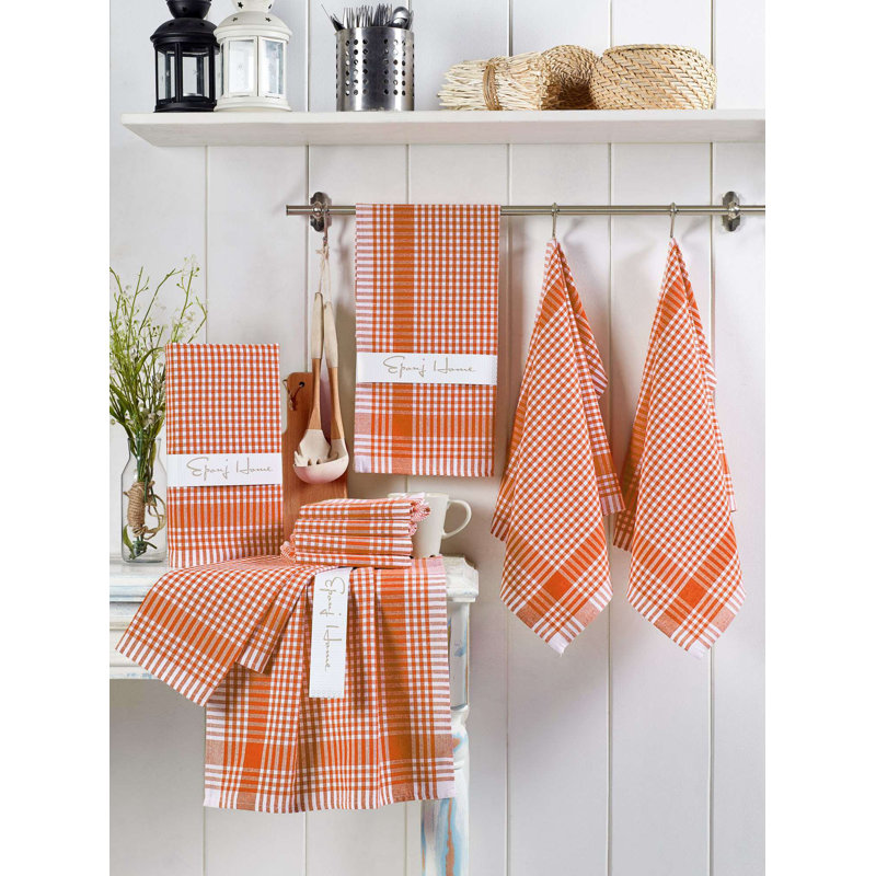 Soft Orange Wash Towel Set (10 Pieces), 80% Cotton & 20% Polyester, 17.7 x 25.6 inches | Gentle Machine Wash, Perfect for Home & Spa Use