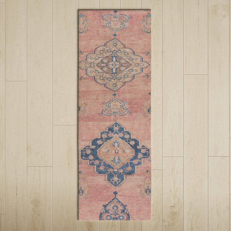 Machine Washable Pink/Blue Rug