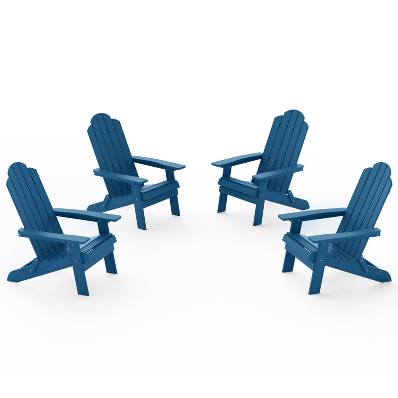 Aurra Outdoor Adirondack Chair, Navy Blue