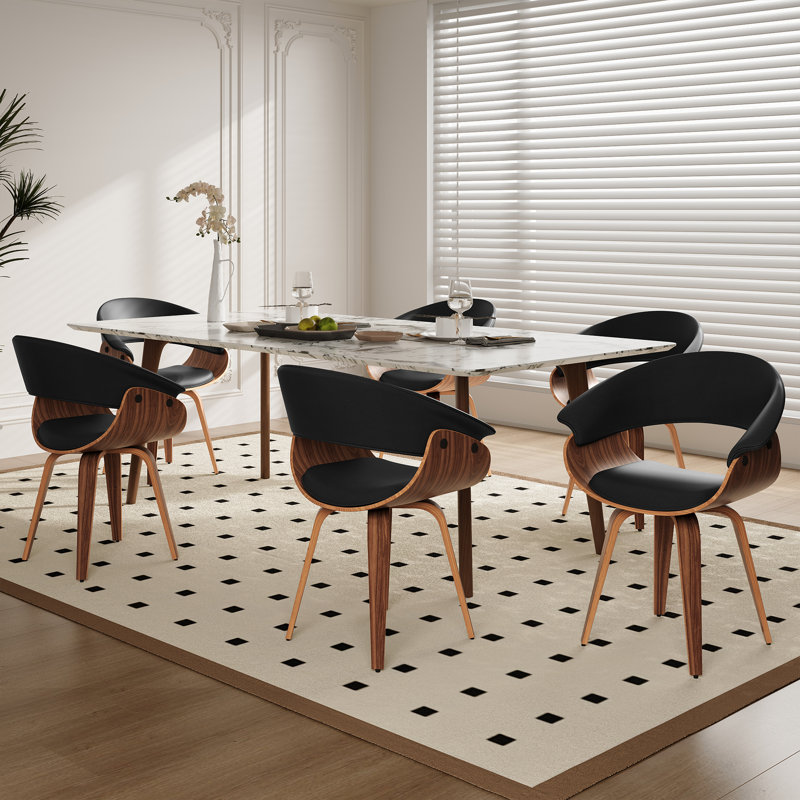 Chaise de salle à manger rembourrée Modern, Noir