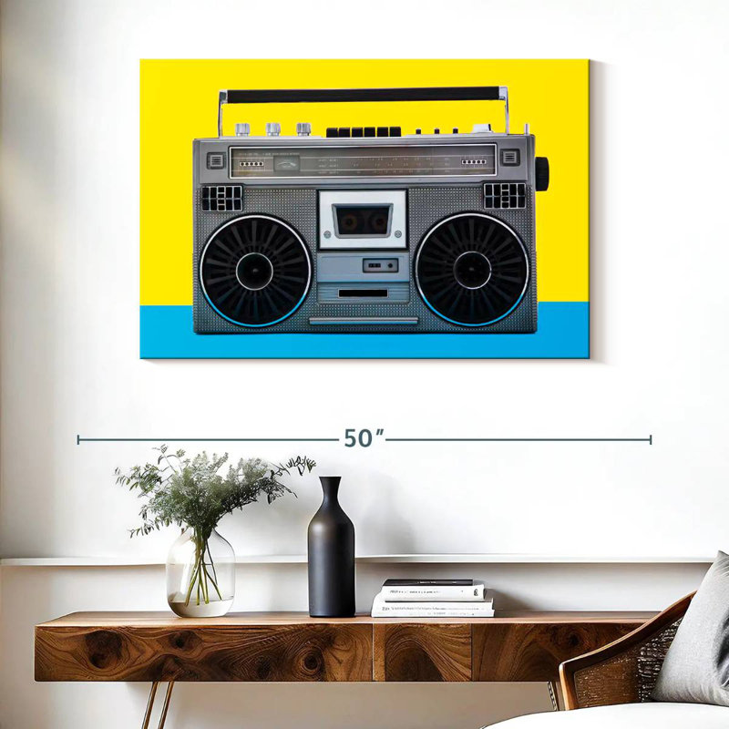Boombox rétro, H 26 po x l 39 po