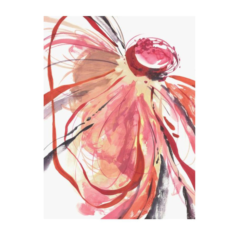 Full Blossom I Painting by Sara Brown, Glass Coat, 53" H x 40" W x 1.5" D