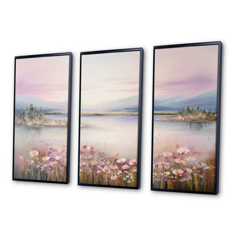 «Meadow Smog Charm», ensemble d'art sur toile Meadow, Cadre flottant noir, H 40 po x l 60 po x P 1 po