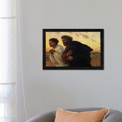 The Disciples Peter And John Running To The Sepulchre On The Morning Of The Resurrection, C.1898 by Eugene Burnand - Floater Frame Painting on Canvas
