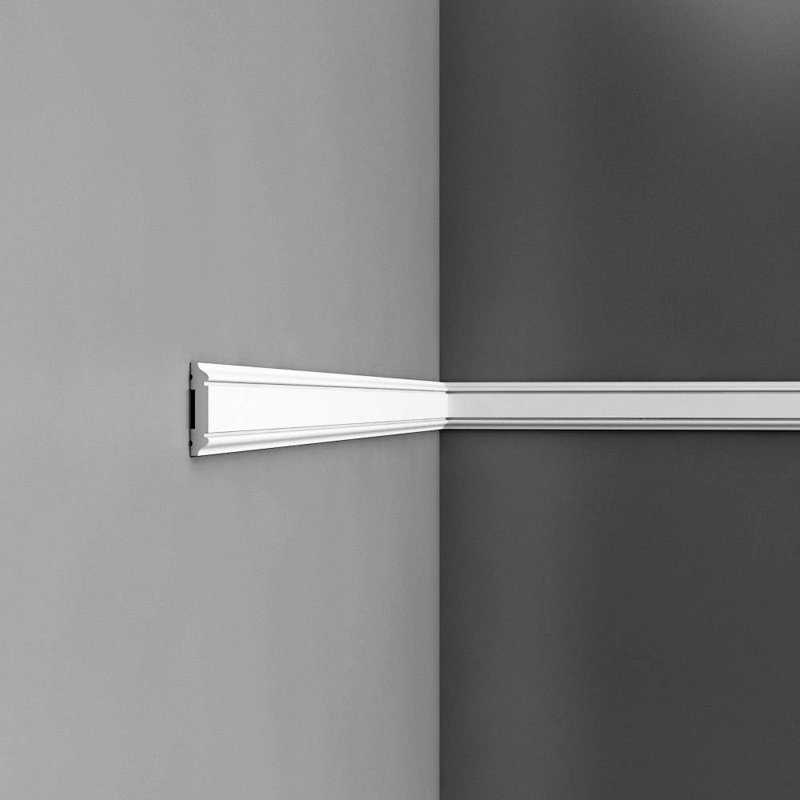 Primed White 78'' High Impact Polystyrene Baseboard Moulding