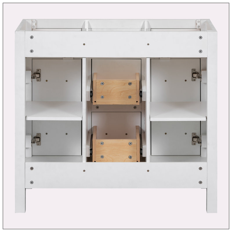 [Cabinet seulement] Meuble-lavabo blanc (lavabo non inclus)