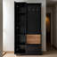 Meuble d'entrée avec banc rabattable, meuble à chaussures minimaliste avec étagères réglables et crochets de suspension, pour entrée ou vestiaire, noir