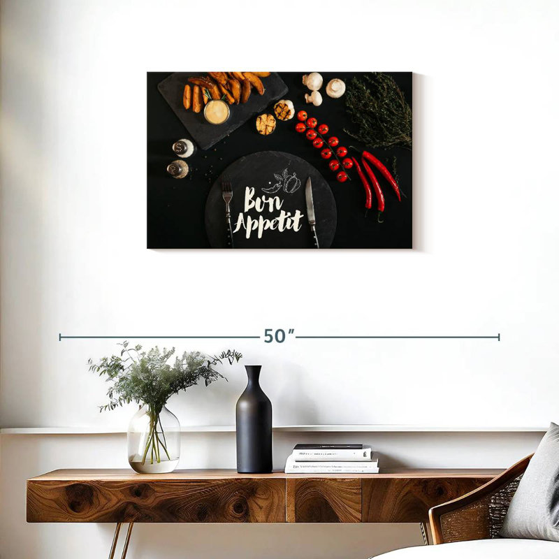 Tergel Black Bon Appetit, 20" H x 30" W