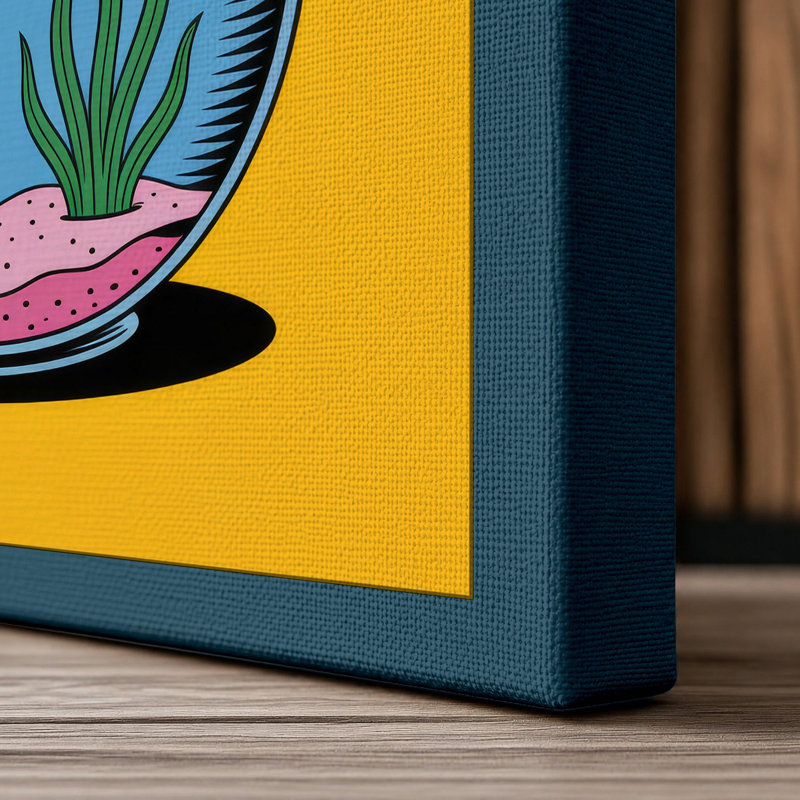 Fish in Flight Modern - Wrapped Canvas, 18x12 - 45.7 x 30.5 cm, Teal Border