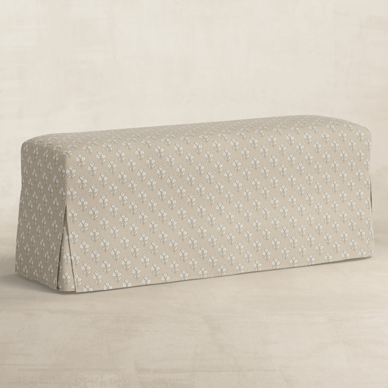 Banc de salle à manger à housse Andrea, Floral brun clair