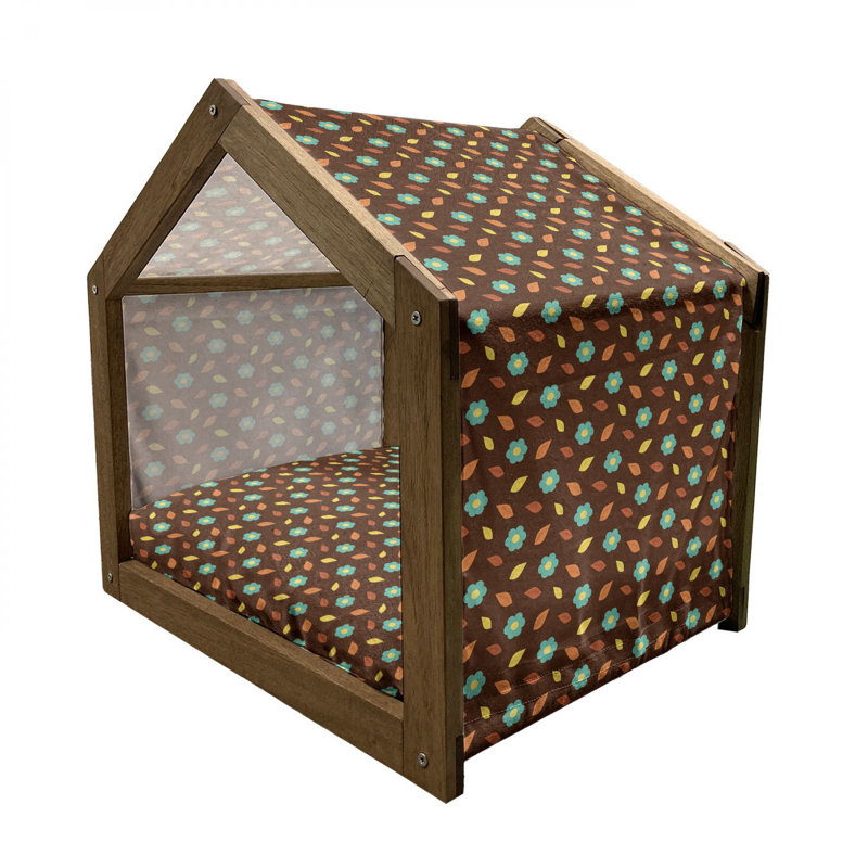 Niche pour chien en bois brun, H 22,44 po x l 23,62 po x P 17,72 po