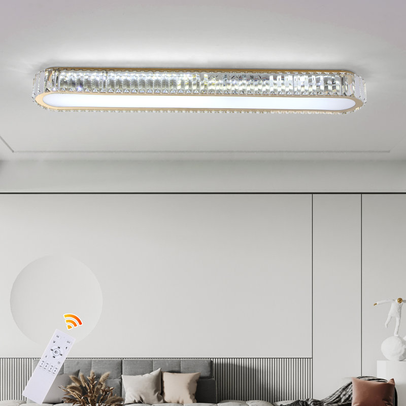 Chrismasc  Tranae 1 - Light Simple Rectangle Crystal LED Dimmable Flush Mount