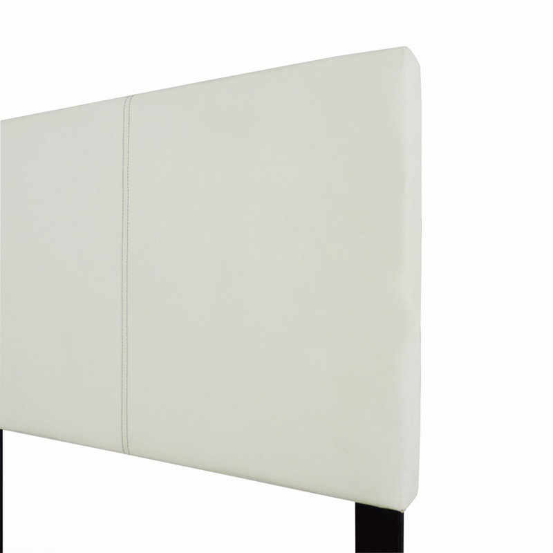 Lit plateforme en cuir Karas, Blanc, Très grand