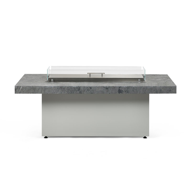 Jaquella Rectangle Stone Propane Fire Pit Table