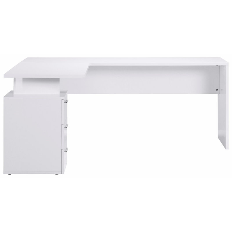 Calderone 180cm W Rectangular Executive Desk, White/White