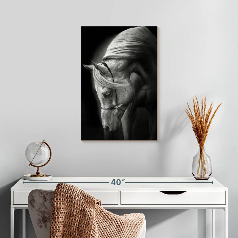 Brampt Pure White Stallion, 24" H x 16" W