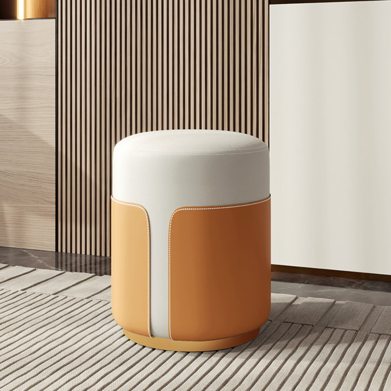 Manufactured Wood Accent Stool, Orange