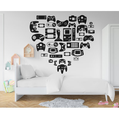 Gamer Wall Decal Controller Decal Video Game Wall Decals Joystick Gamer Kids Bedroom Vinyl Wall Art Stickers 805RS